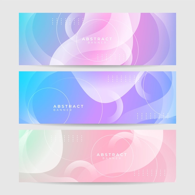 set of abstract pink pastel color banner banner background with 3d overlap layer and wave shapes. geometric, polygonal abstract background, texture, advertisement layout. web page. header for website.