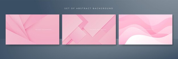 Set of abstract soft pink background