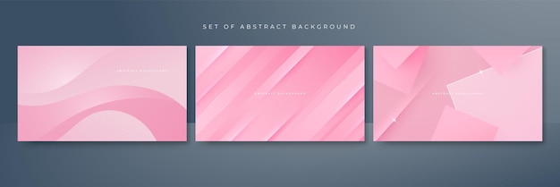 Set of abstract soft pink background