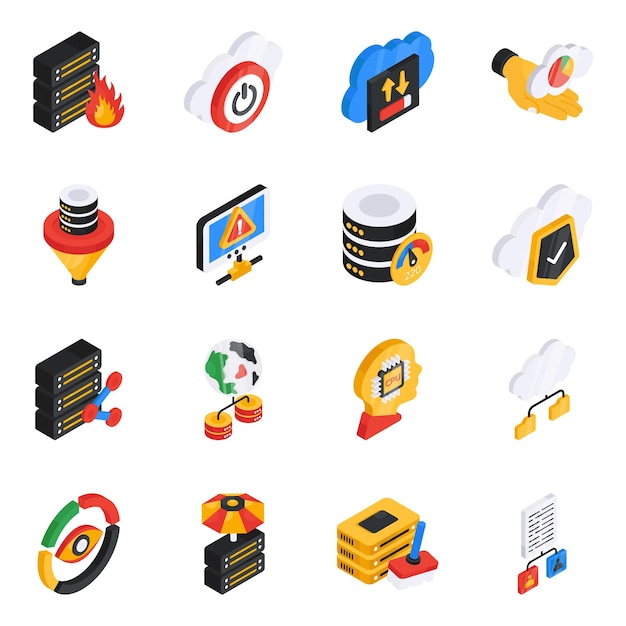 Set of Advertisement Flat Isometric Icons