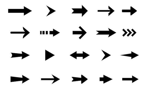 Set of arrows Arrow icon Vector illustration