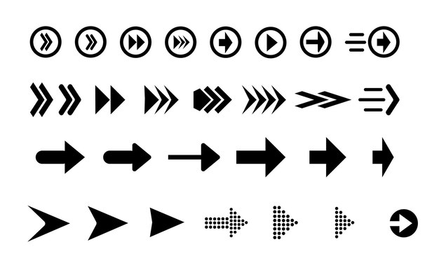 Set of arrows on white background Large vector set of arrow icons