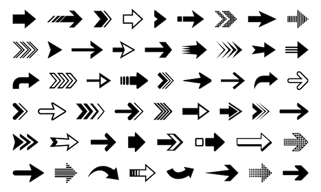 Set of arrows Vector design elements different shapes