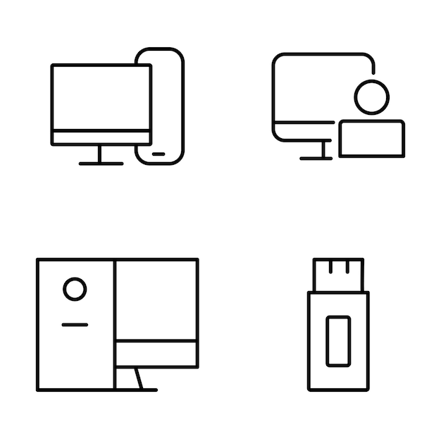 Set of artificial intelligence line icons Technology ai digital brain chip etc