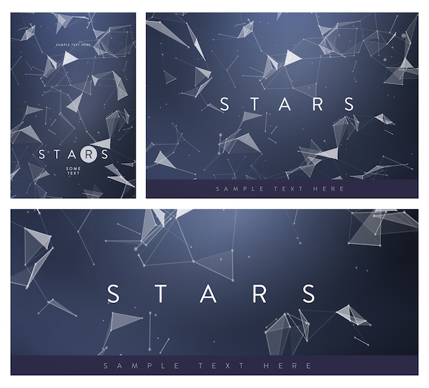 Set of banner and flyer.  Abstract polygonal with Circles, Lines and triangular Shapes.