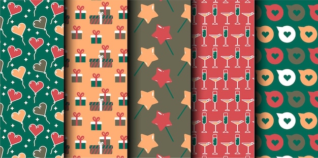set of birthday vector seamless pattern happy birthday birthday symbols background