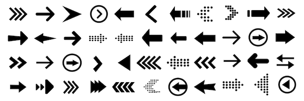 Set of black vector arrows Arrows vector collection