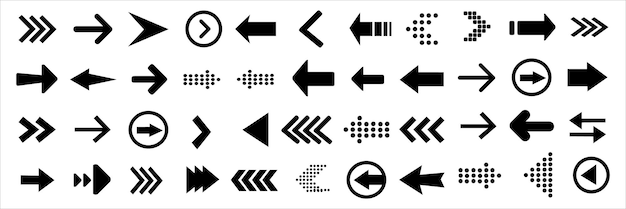 Set of black vector arrows Arrows vector collection