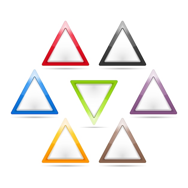 Set of blank triangle signs vector eps10 illustration