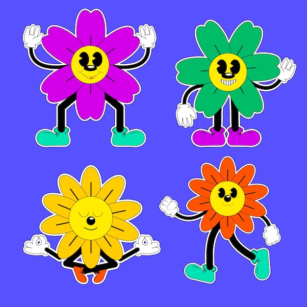 Set of bright and colorful stickers