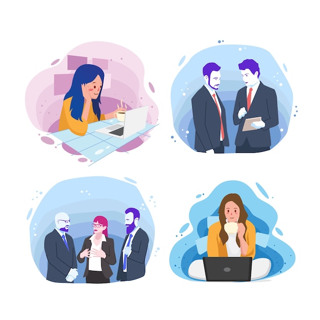 Set of Business People