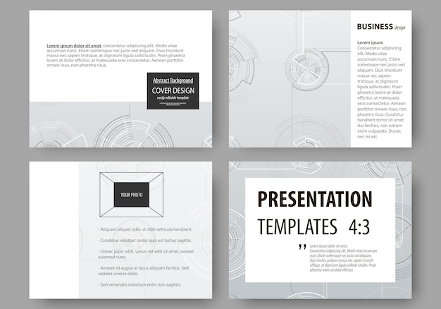 Set of business templates for presentation slides. 