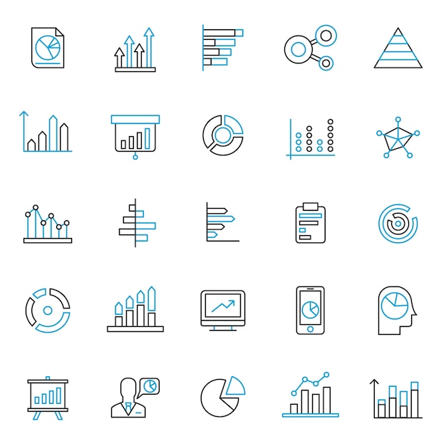 set of chart and graph icon