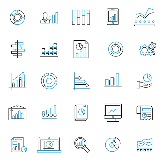 set of chart and graph icon
