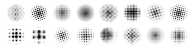 set of circle abstract halftone.