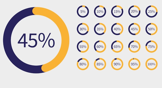 Set of circle diagrams for infographics stock illustration