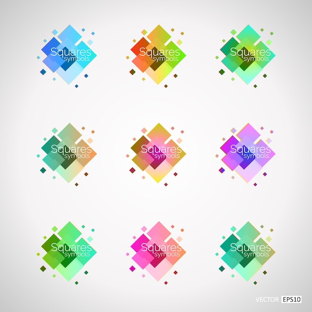 set of color design elements