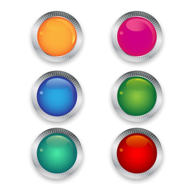 set of colorful buttons