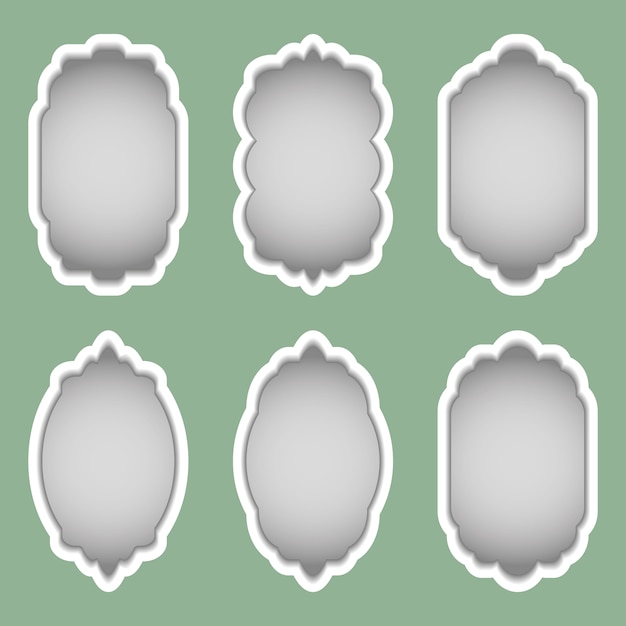 Set of colorful frames of different shapes. 