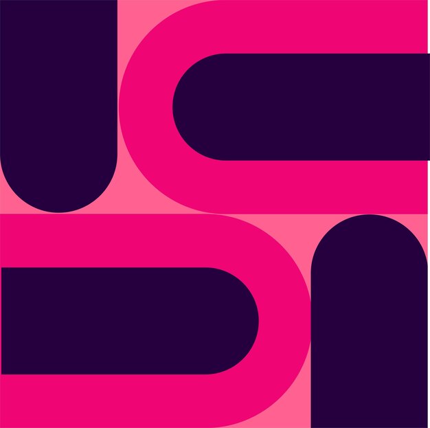 set of colorful geometric shapes on pink background
