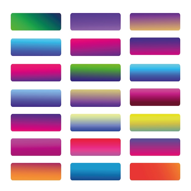 Set of colorful gradients Gradient gradients Vector illustration