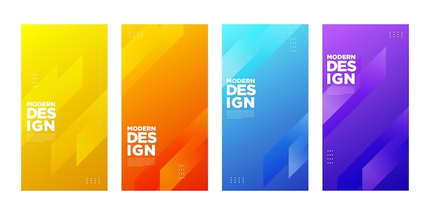 Set of colorful modern geometric design templates