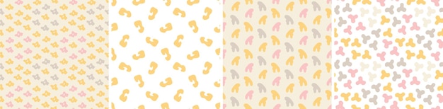 set of colorful seamless patterns bright abstract shapes