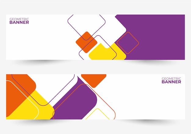 set of colorful square geometri background template