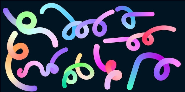 set of creative fluid dynamic brush strokes