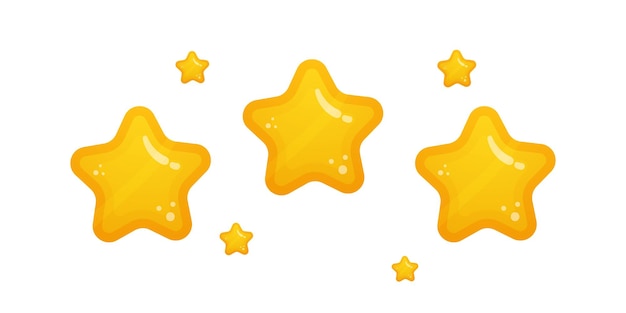 Set of cute golden star Premium Vector