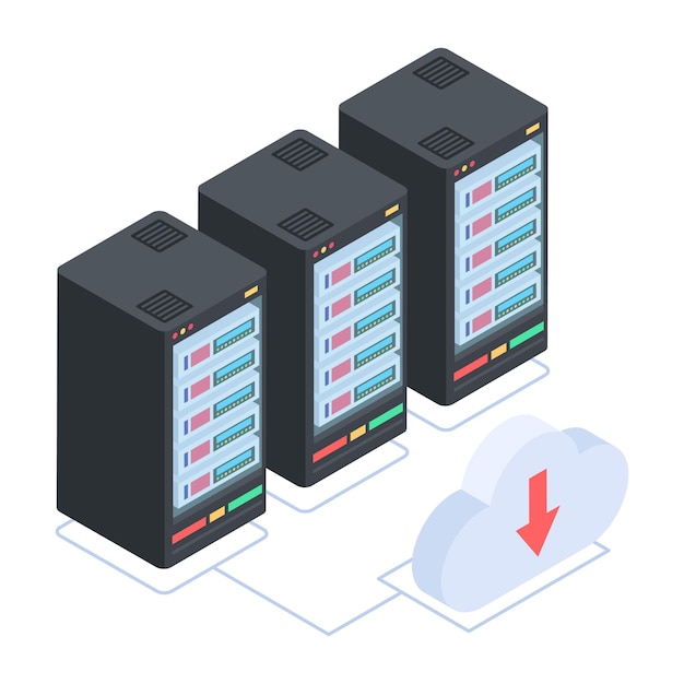 Set of Database Management Isometric Icons