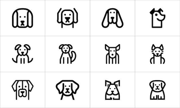 Set of dog outline logo