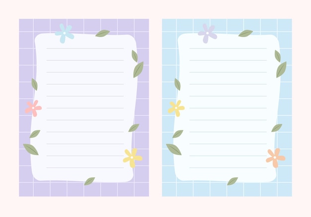 Set of Floral Note Paper