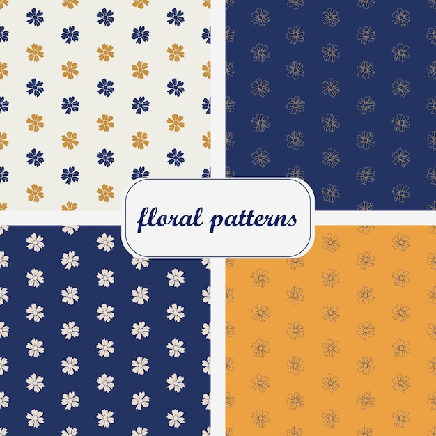 set of four seamless patterns