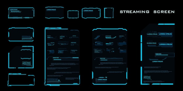 Set of frames callouts and titles Modern dialog HUD interface elements for text and communication Frame layouts for interfaces Information blocks with frames