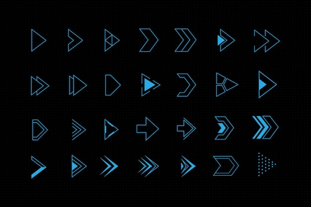 Set of futuristic abstract futuristic scifi hud modern arrow elements