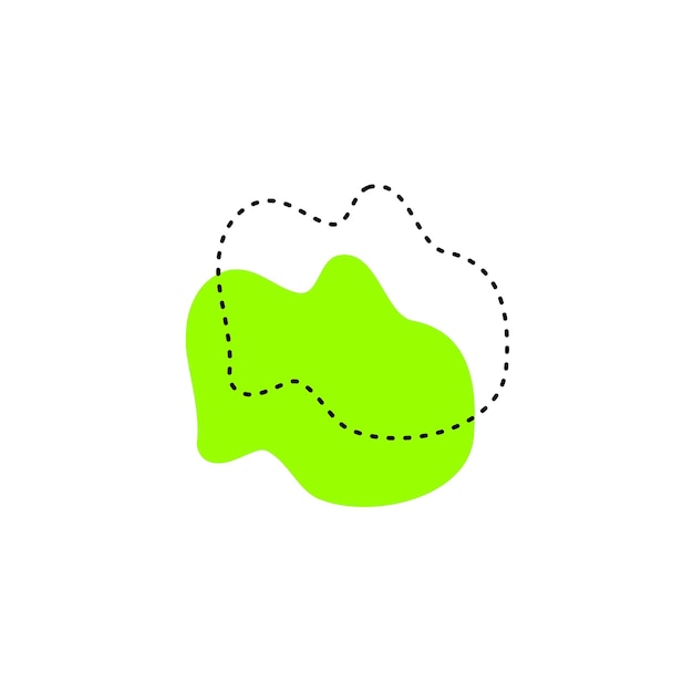 set of green blobs with dotted lines art