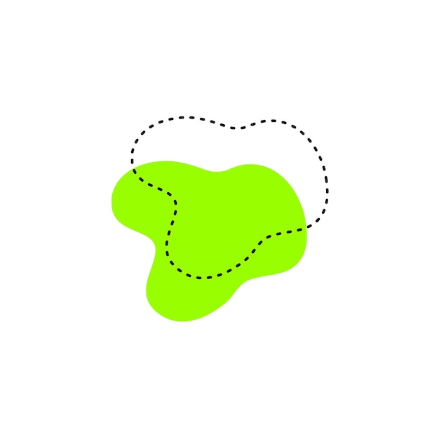 set of green blobs with dotted lines green