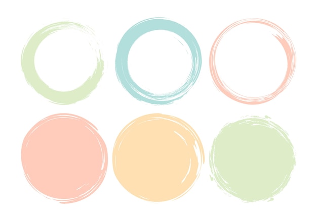 set of hand drawn circle sketch frame on white background elements for conceptual design doodle style