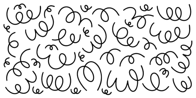 Set Of Hand Drawn Doodle Line Illustration