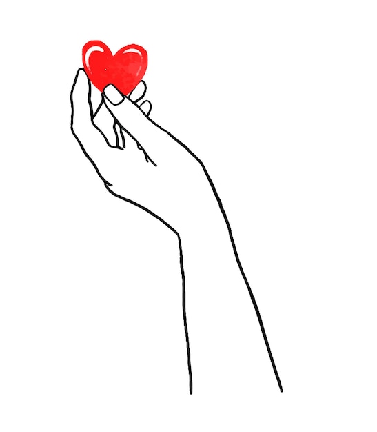 Set of hands holding heart Illustration for lovers Love and va