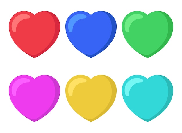 Set Of Hearts in Multiple Colours