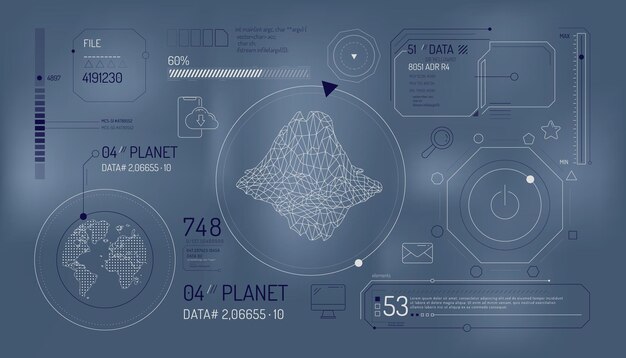 Set of infographic elements about the study of the planet earth