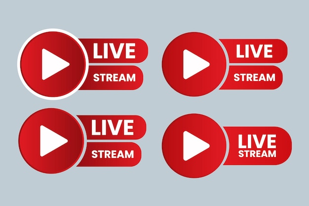 Set of live streaming icons and video broadcasting to complete your live video Premium Vector