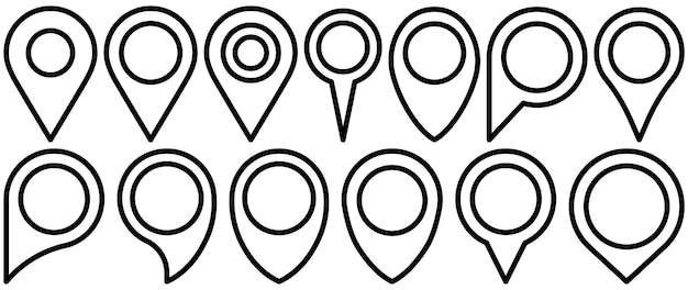 Set of Map pointer Location symbols Web location point icon pointer arrow mark Vector illustration