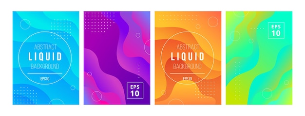 set of minimal template in modern style design with fluid wavy shapes