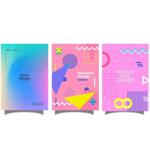 Set of modern abstract blurred gradient colors background vector template Design for brochure leaf
