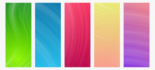 Set of modern gradient backgrounds with wave line