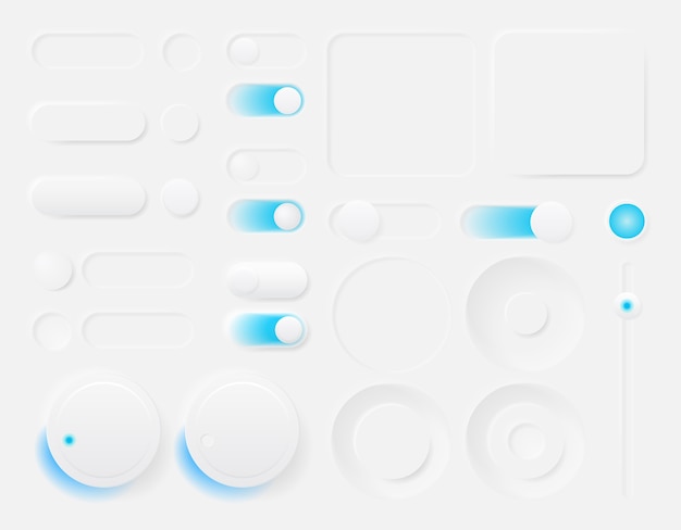 Set of modern trendy smoothy buttons for apps and website designs.