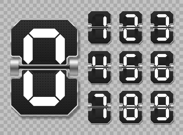 Set of numbers on a mechanical scoreboard